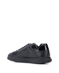 schwarze Leder niedrige Sneakers von Salvatore Ferragamo