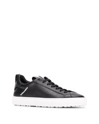 schwarze Leder niedrige Sneakers von DSQUARED2