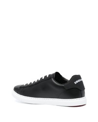 schwarze Leder niedrige Sneakers von DSQUARED2