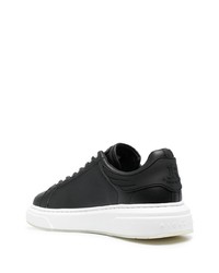 schwarze Leder niedrige Sneakers von John Richmond