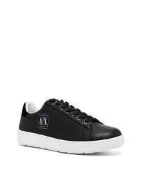 schwarze Leder niedrige Sneakers von Armani Exchange