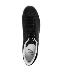 schwarze Leder niedrige Sneakers von Armani Exchange