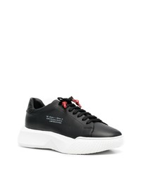 schwarze Leder niedrige Sneakers von Giuliano Galiano