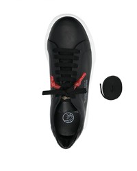 schwarze Leder niedrige Sneakers von Giuliano Galiano