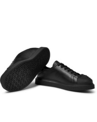 schwarze Leder niedrige Sneakers von Versace