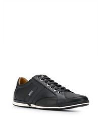 schwarze Leder niedrige Sneakers von BOSS