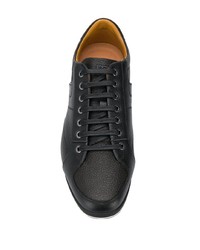 schwarze Leder niedrige Sneakers von BOSS