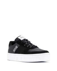 schwarze Leder niedrige Sneakers von VERSACE JEANS COUTURE