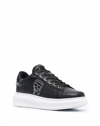 schwarze Leder niedrige Sneakers von Karl Lagerfeld