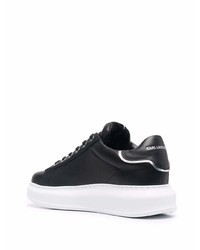 schwarze Leder niedrige Sneakers von Karl Lagerfeld