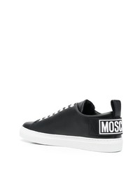 schwarze Leder niedrige Sneakers von Moschino