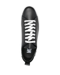 schwarze Leder niedrige Sneakers von Moschino