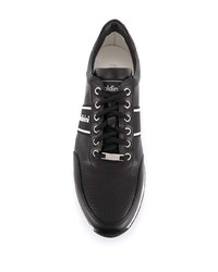 schwarze Leder niedrige Sneakers von Baldinini