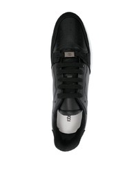 schwarze Leder niedrige Sneakers von Roberto Cavalli