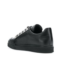 schwarze Leder niedrige Sneakers von Balmain