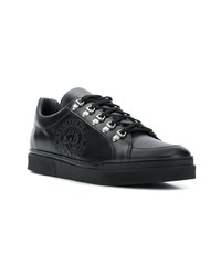 schwarze Leder niedrige Sneakers von Balmain