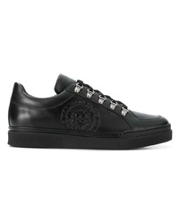 schwarze Leder niedrige Sneakers von Balmain