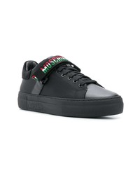 schwarze Leder niedrige Sneakers von Moschino