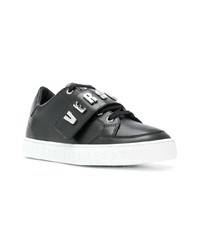 schwarze Leder niedrige Sneakers von Versus