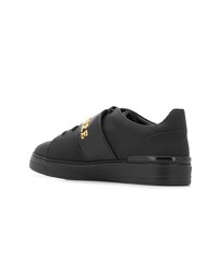 schwarze Leder niedrige Sneakers von Billionaire