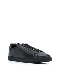 schwarze Leder niedrige Sneakers von DSQUARED2