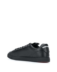 schwarze Leder niedrige Sneakers von DSQUARED2