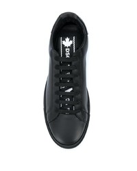 schwarze Leder niedrige Sneakers von DSQUARED2