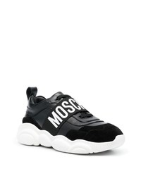 schwarze Leder niedrige Sneakers von Moschino