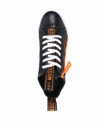 schwarze Leder niedrige Sneakers von Moschino