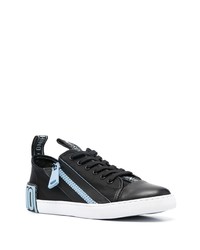 schwarze Leder niedrige Sneakers von Moschino