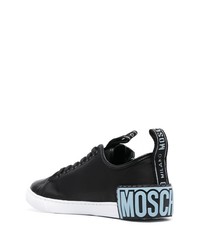 schwarze Leder niedrige Sneakers von Moschino