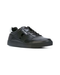 schwarze Leder niedrige Sneakers von Dolce & Gabbana