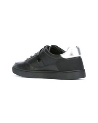 schwarze Leder niedrige Sneakers von Dolce & Gabbana