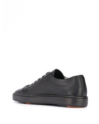 schwarze Leder niedrige Sneakers von Santoni