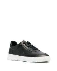 schwarze Leder niedrige Sneakers von Filling Pieces