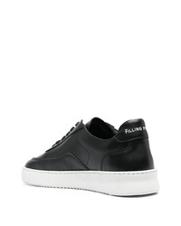 schwarze Leder niedrige Sneakers von Filling Pieces