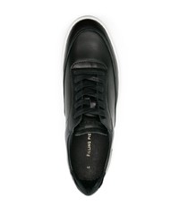 schwarze Leder niedrige Sneakers von Filling Pieces