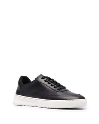 schwarze Leder niedrige Sneakers von Filling Pieces