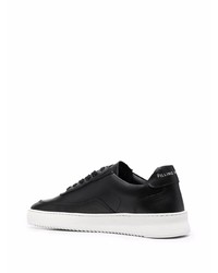 schwarze Leder niedrige Sneakers von Filling Pieces