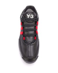 schwarze Leder niedrige Sneakers von Y-3