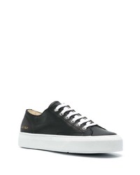 schwarze Leder niedrige Sneakers von Common Projects