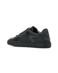 schwarze Leder niedrige Sneakers von Billionaire