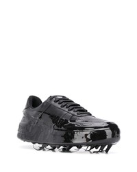 schwarze Leder niedrige Sneakers von 424