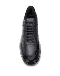 schwarze Leder niedrige Sneakers von 424