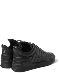 schwarze Leder niedrige Sneakers von Filling Pieces