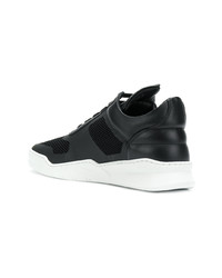 schwarze Leder niedrige Sneakers von Filling Pieces