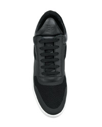 schwarze Leder niedrige Sneakers von Filling Pieces