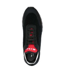 schwarze Leder niedrige Sneakers von Kiton