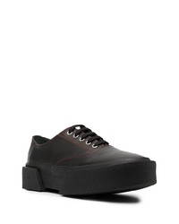 schwarze Leder niedrige Sneakers von Oamc