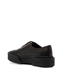 schwarze Leder niedrige Sneakers von Oamc